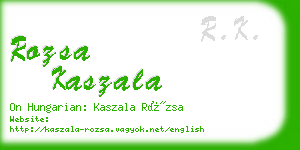 rozsa kaszala business card